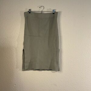 Abercrombie & Fitch Women’s Sweater Midi Skirt Double Slit Ribbed Sage XL